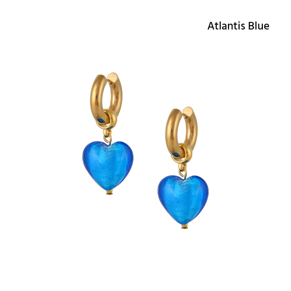 HEART OF GLASS EARRINGS ATLANTIS BLUE