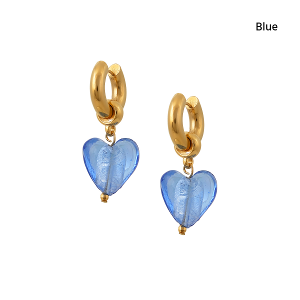 HEART OF GLASS EARRINGS BLUE