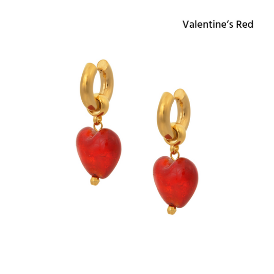 HEART OF GLASS EARRINGS RED